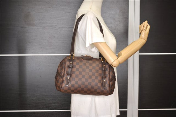 Authentic Louis Vuitton Damier Rivington PM Shoulder Bag N41157 LV 8490F