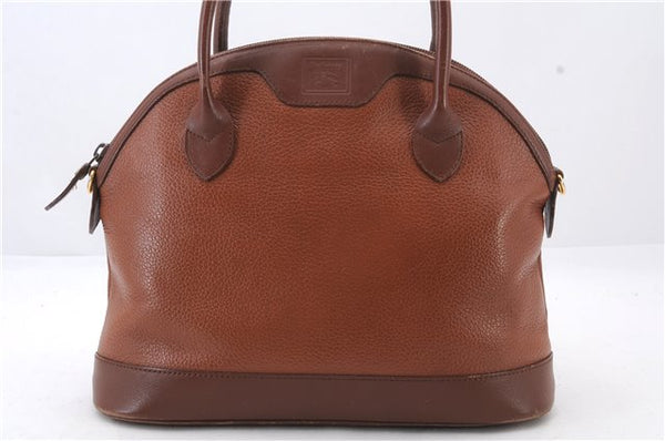 Authentic Burberrys Vintage Leather 2Way Shoulder Hand Bag Purse Brown 8496C