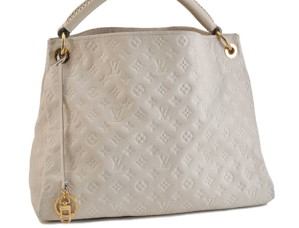 Auth LOUIS VUITTON Monogram Empreinte Artsy MM Shoulder Bag M93449 White 8500B