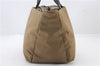 Authentic BURBERRY LONDON Hand Bag Purse Nylon Leather Beige 8500C