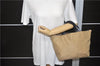 Authentic BURBERRY LONDON Hand Bag Purse Nylon Leather Beige 8500C