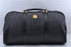 Authentic MCM Visetos PVC Leather 2Way Travel Boston Bag Black 8503C