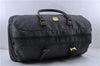 Authentic MCM Visetos PVC Leather 2Way Travel Boston Bag Black 8503C