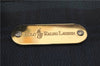 Auth POLO Ralph Lauren Vintage Check PVC Leather Travel Boston Bag Green 8504C