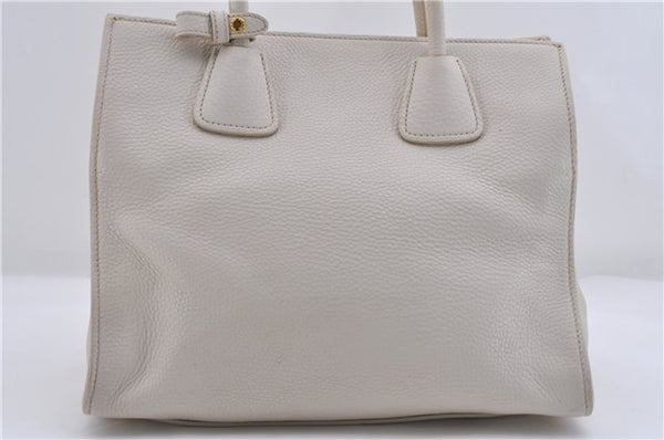 Authentic PRADA Leather 2Way Shoulder Hand Bag White 8508D