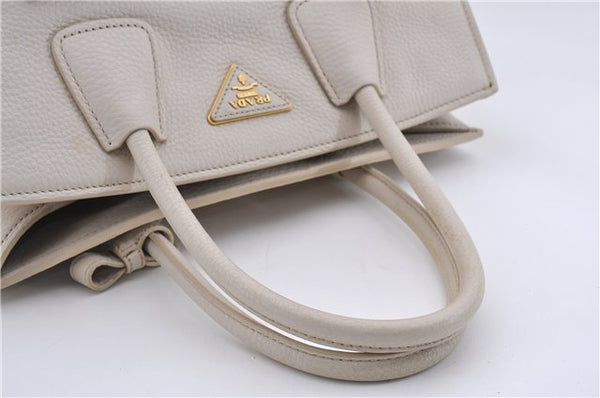 Authentic PRADA Leather 2Way Shoulder Hand Bag White 8508D