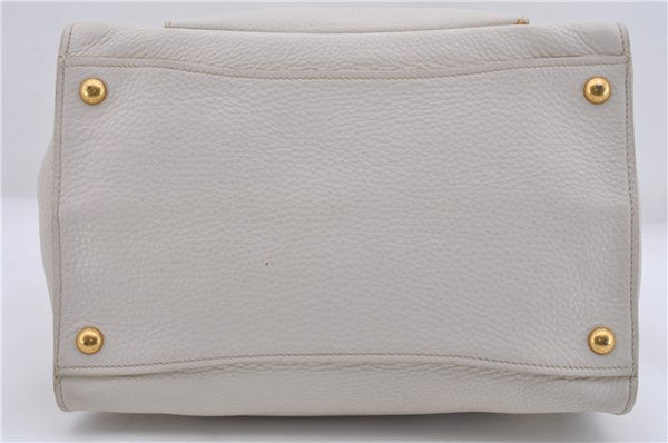 Authentic PRADA Leather 2Way Shoulder Hand Bag White 8508D