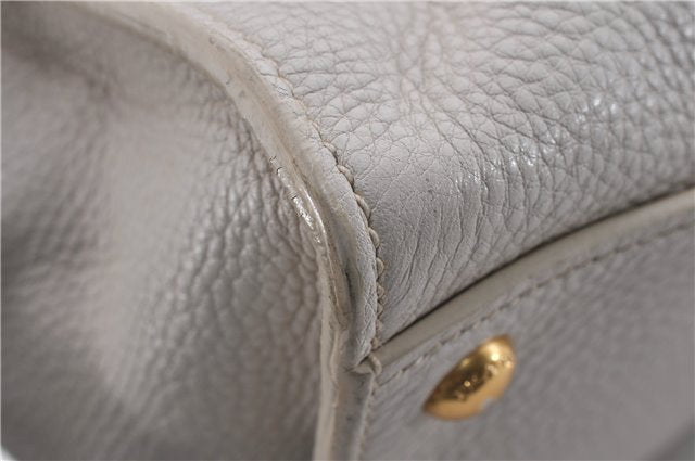 Authentic PRADA Leather 2Way Shoulder Hand Bag White 8508D