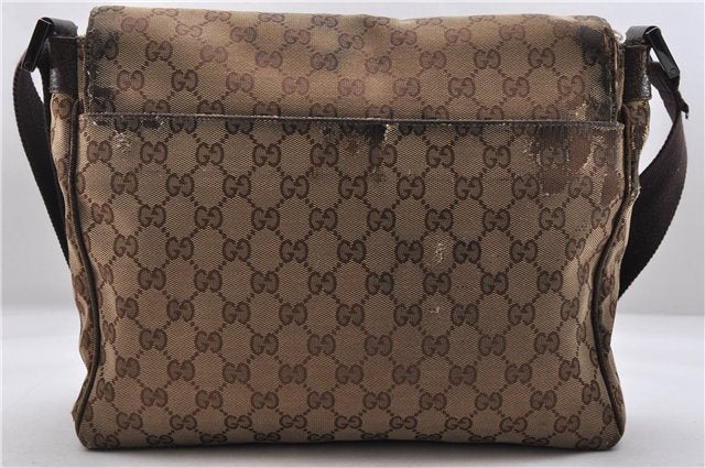 Authentic GUCCI Shoulder Cross Body Bag GG Canvas Leather 146236 Brown 8509C