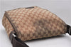 Authentic GUCCI Shoulder Cross Body Bag GG Canvas Leather 146236 Brown 8509C