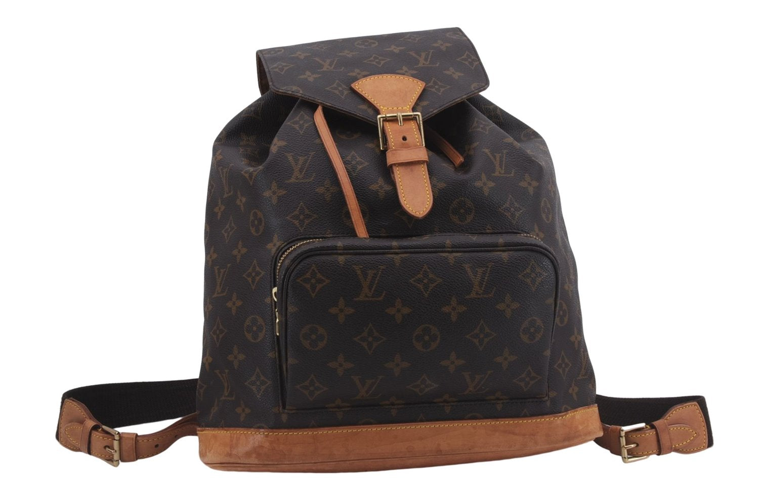 Authentic Louis Vuitton Monogram Montsouris GM Backpack M51135 LV 8509D