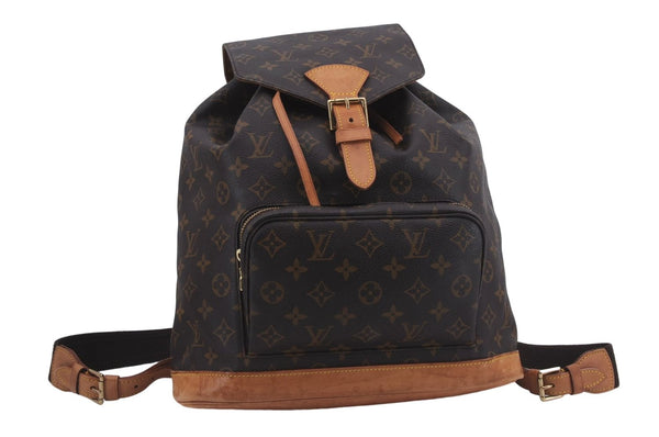 Authentic Louis Vuitton Monogram Montsouris GM Backpack M51135 LV 8509D