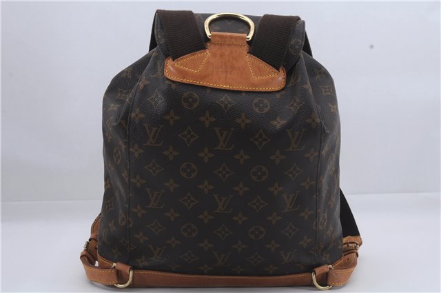 Authentic Louis Vuitton Monogram Montsouris GM Backpack M51135 LV 8509D