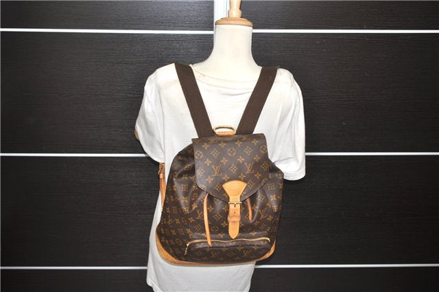 Authentic Louis Vuitton Monogram Montsouris GM Backpack M51135 LV 8509D