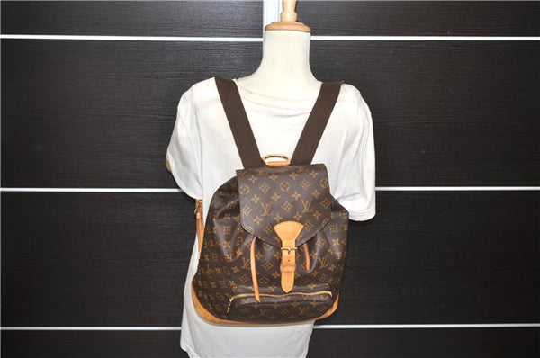 Authentic Louis Vuitton Monogram Montsouris GM Backpack M51135 LV 8509D