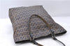 Authentic FENDI Zucchino Tote Bag Canvas Leather Blue 8510C