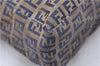 Authentic FENDI Zucchino Tote Bag Canvas Leather Blue 8510C