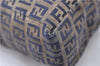 Authentic FENDI Zucchino Tote Bag Canvas Leather Blue 8510C