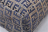 Authentic FENDI Zucchino Tote Bag Canvas Leather Blue 8510C