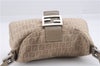 Auth FENDI Zucchino Mamma Baguette Shoulder Hand Bag Canvas Leather Beige 8510D