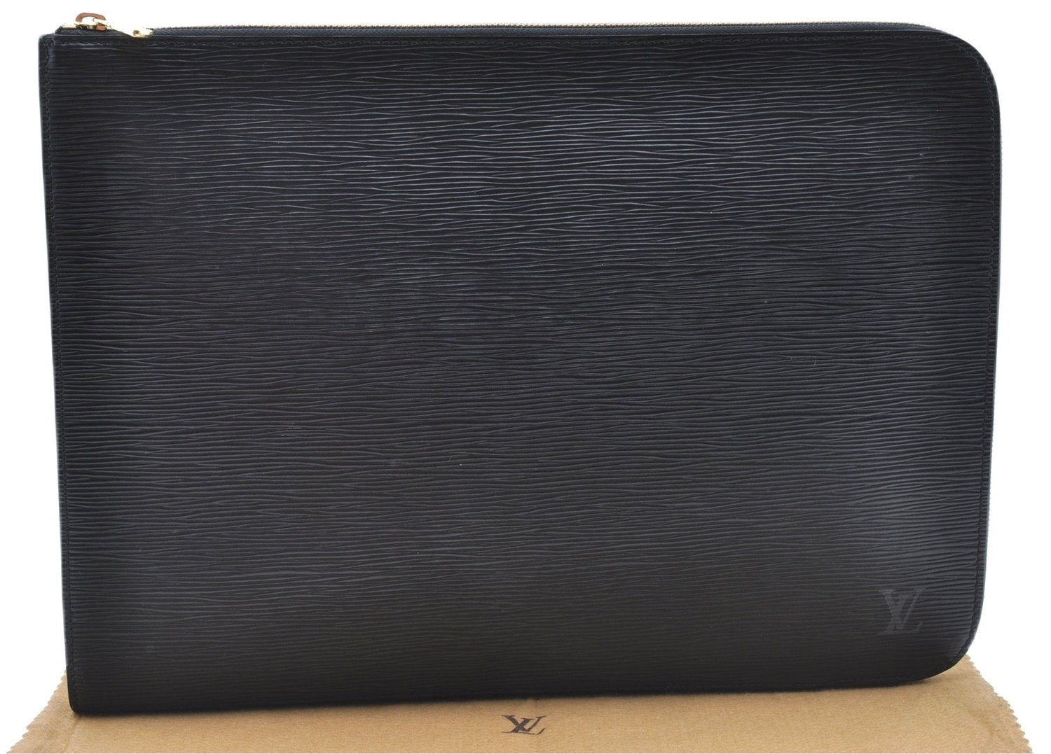 Authentic Louis Vuitton Epi Poche Documents Case Clutch Bag M54492 Black 8513B