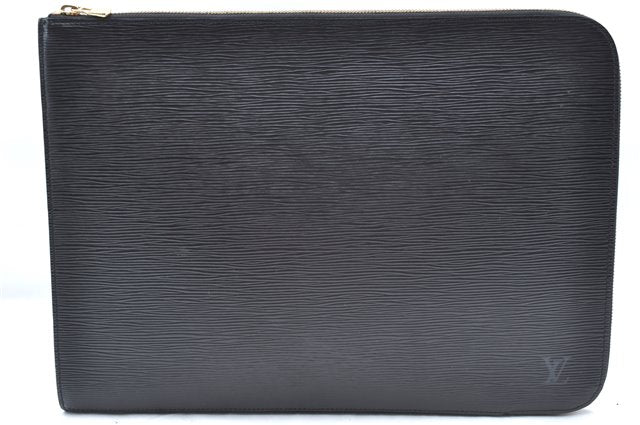 Authentic Louis Vuitton Epi Poche Documents Case Clutch Bag M54492 Black 8513B