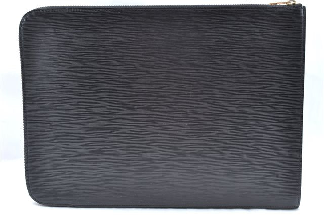 Authentic Louis Vuitton Epi Poche Documents Case Clutch Bag M54492 Black 8513B