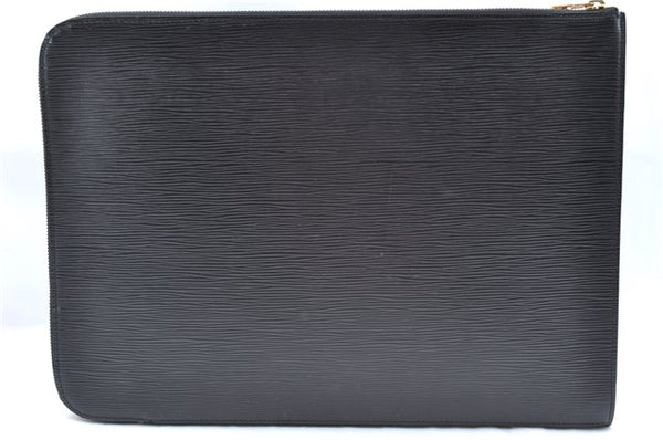 Authentic Louis Vuitton Epi Poche Documents Case Clutch Bag M54492 Black 8513B
