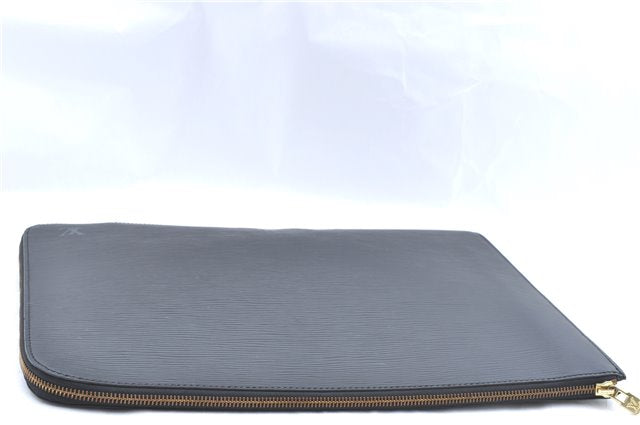 Authentic Louis Vuitton Epi Poche Documents Case Clutch Bag M54492 Black 8513B