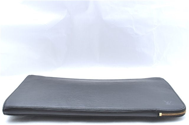 Authentic Louis Vuitton Epi Poche Documents Case Clutch Bag M54492 Black 8513B