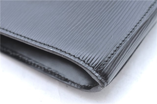 Authentic Louis Vuitton Epi Poche Documents Case Clutch Bag M54492 Black 8513B