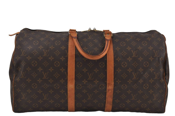 Authentic Louis Vuitton Monogram Keepall 55 Travel Boston Bag M41424 LV 8513D