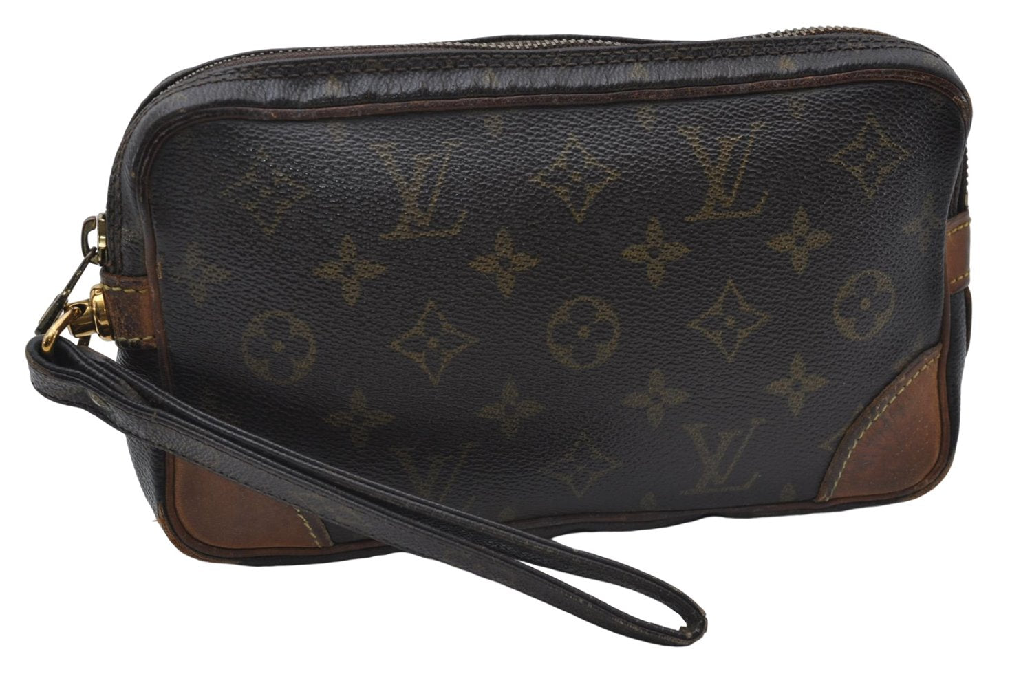 Auth Louis Vuitton Monogram Marly Dragonne PM Clutch Hand Bag M51827 LV 8517D