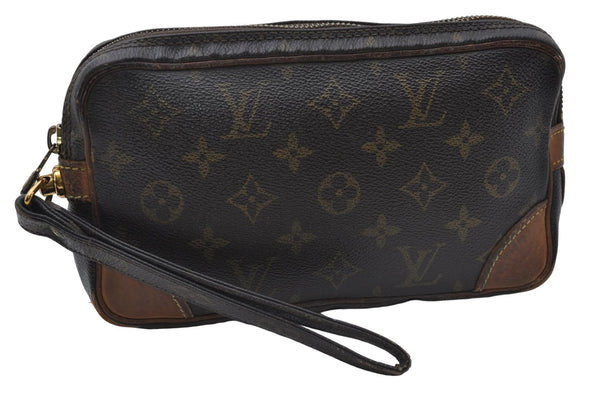 Auth Louis Vuitton Monogram Marly Dragonne PM Clutch Hand Bag M51827 LV 8517D