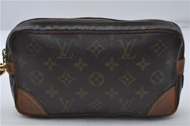 Auth Louis Vuitton Monogram Marly Dragonne PM Clutch Hand Bag M51827 LV 8517D