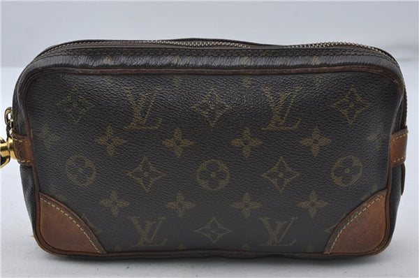 Auth Louis Vuitton Monogram Marly Dragonne PM Clutch Hand Bag M51827 LV 8517D