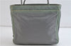 Authentic PRADA Nylon Tote Hand Bag Green Gray 8522C