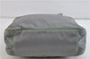 Authentic PRADA Nylon Tote Hand Bag Green Gray 8522C