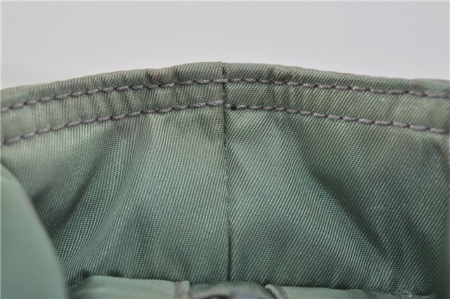 Authentic PRADA Nylon Tote Hand Bag Green Gray 8522C