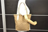 Authentic GUCCI Vintage Shoulder Tote Bag GG Canvas Leather Brown 8527C