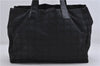 Authentic CHANEL New Travel Line Shoulder Tote Bag Nylon Leather Black 8528D