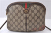 Auth GUCCI Web Sherry Line Shoulder Cross Body Bag GG PVC Leather Brown 8529C