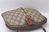 Auth GUCCI Web Sherry Line Shoulder Cross Body Bag GG PVC Leather Brown 8529C