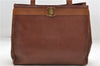 Authentic Salvatore Ferragamo Vara Leather Shoulder Tote Bag Brown SF 8533D