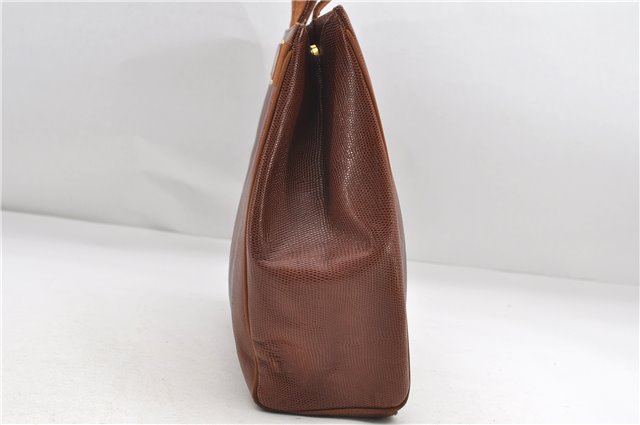 Authentic Salvatore Ferragamo Vara Leather Shoulder Tote Bag Brown SF 8533D