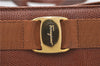 Authentic Salvatore Ferragamo Vara Leather Shoulder Tote Bag Brown SF 8533D