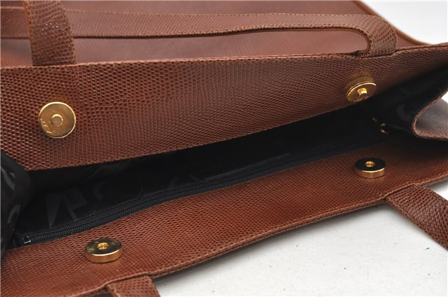 Authentic Salvatore Ferragamo Vara Leather Shoulder Tote Bag Brown SF 8533D