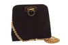 Authentic Ferragamo Gancini Chain Suede Shoulder Cross Body Bag Brown 8534D