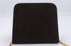 Authentic Ferragamo Gancini Chain Suede Shoulder Cross Body Bag Brown 8534D