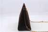 Authentic Ferragamo Gancini Chain Suede Shoulder Cross Body Bag Brown 8534D